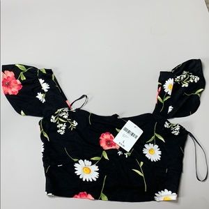 👑Forever 21 Floral Print Crop Top